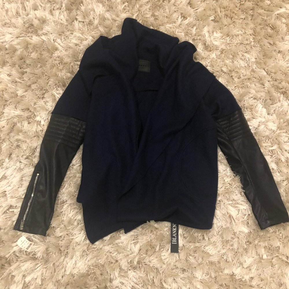 Brand New Blank NYC Blue and Black Jacket Sweater - Size M